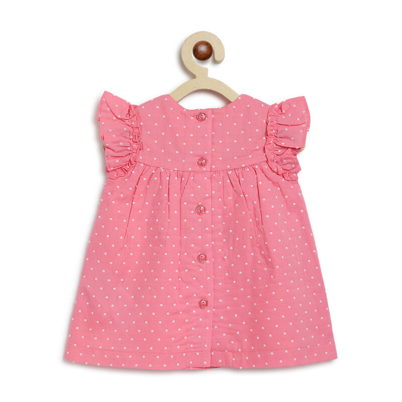 Girls Medium Pink Printed Short Sleeve Dress image number 1